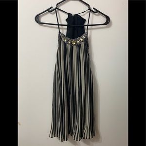 Flowy Rhinestone Shift Open back bow Dress